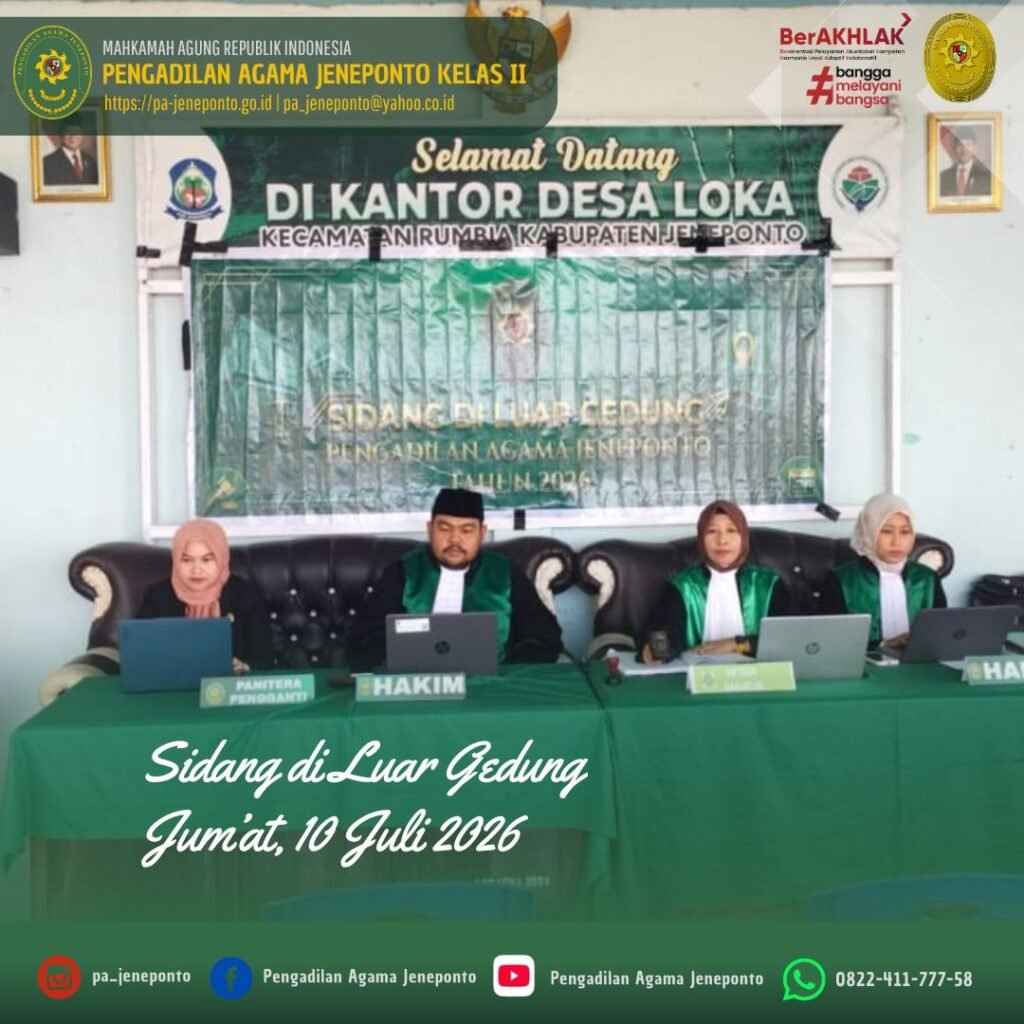 HADIR LEBIH DEKAT DENGAN MASYARAKAT, PA JENEPONTO SUKSESKAN SIDANG KELILING VIII DI KECAMATAN RUMBIA