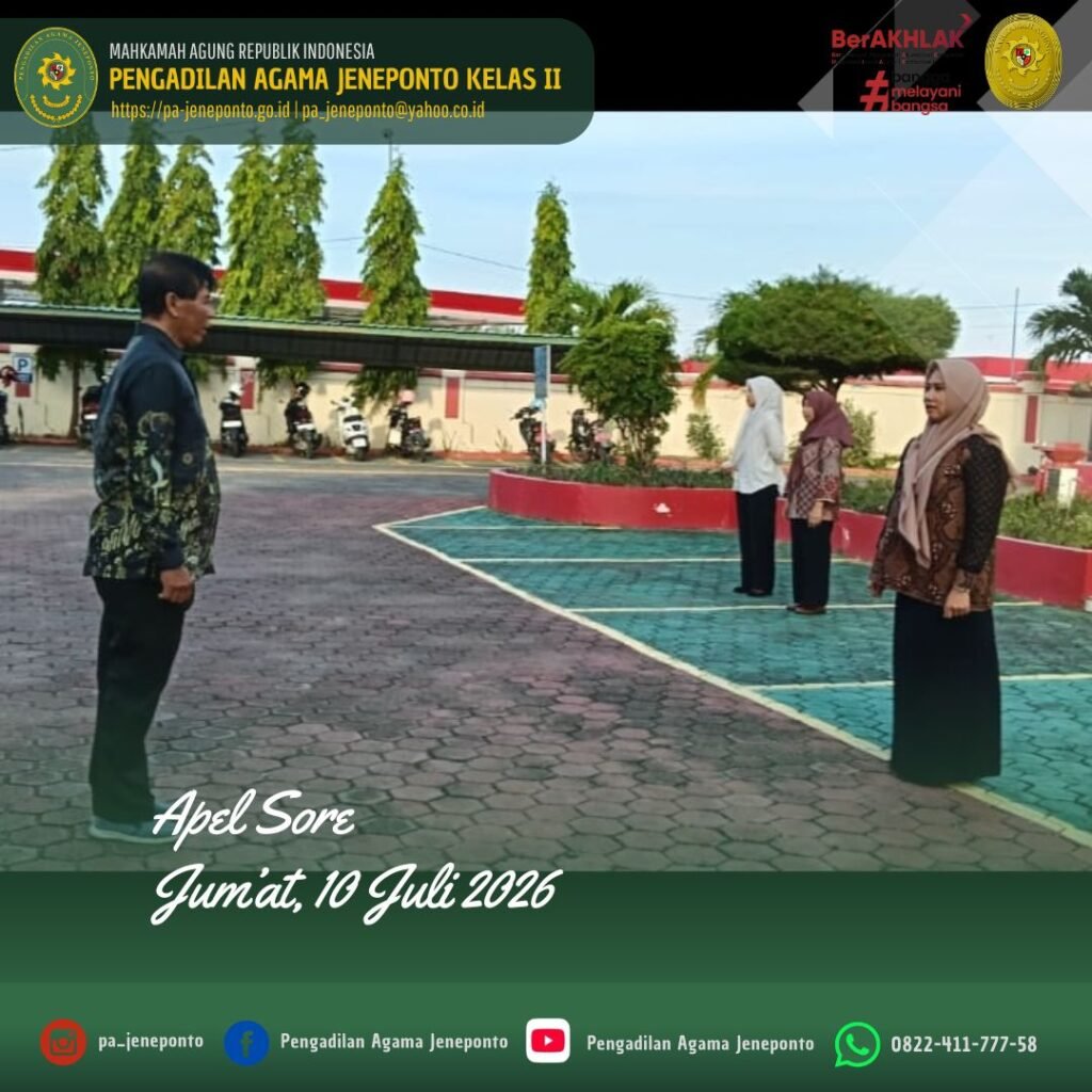 TUTUP PEKAN DENGAN SEMANGAT KEBERSAMAAN, WAKIL KETUA PA JENEPONTO PIMPIN APEL SORE
