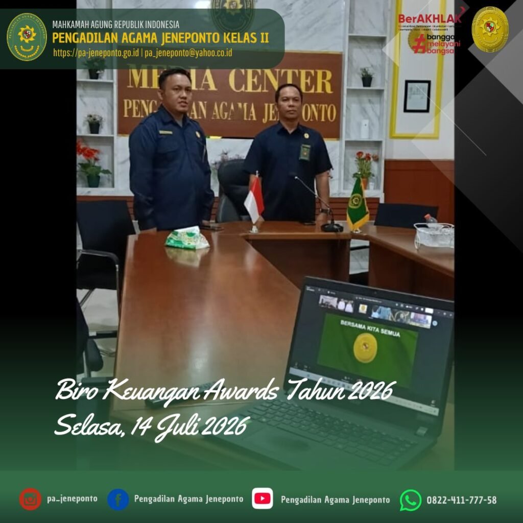 DORONG TATA KELOLA KEUANGAN BERKUALITAS, PA JENEPONTO IKUTI BIRO KEUANGAN AWARD TAHUN 2026