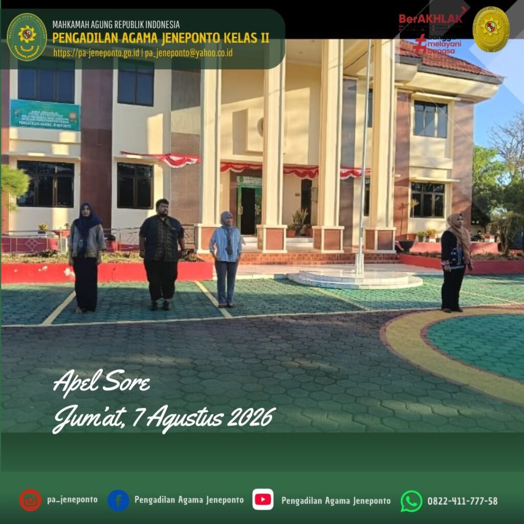 TUTUP PEKAN DENGAN SEMANGAT! PA JENEPONTO GELAR APEL SORE JELANG AKHIR PEKAN