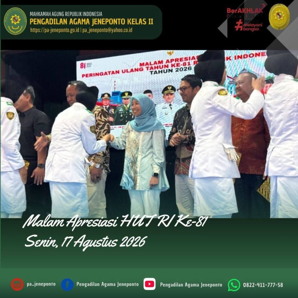 MALAM PENUH APRESIASI! KETUA PA JENEPONTO HADIRI MALAM APRESIASI HUT RI KE-81