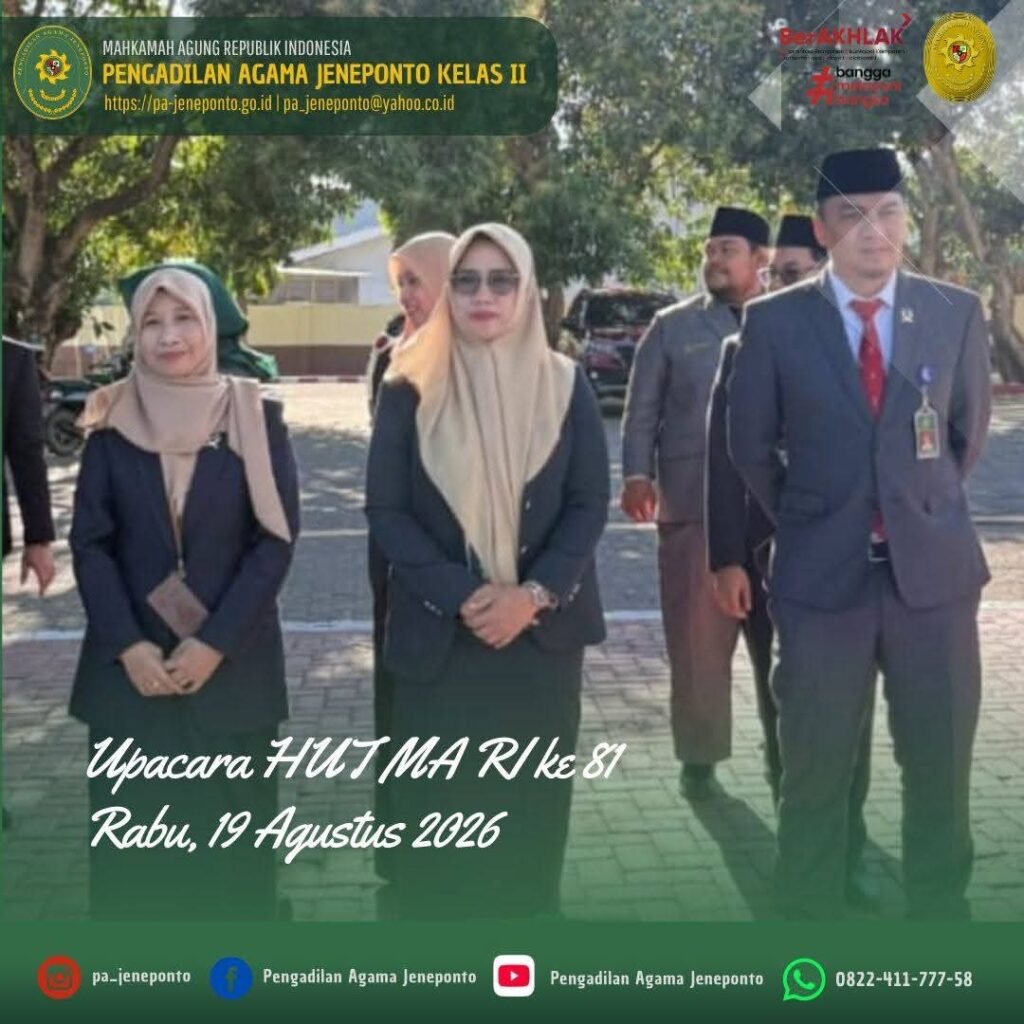 SEMANGAT PERADILAN BERGEMA! PA DAN PN JENEPONTO BERSATU PERINGATI HUT MAHKAMAH AGUNG RI KE-81