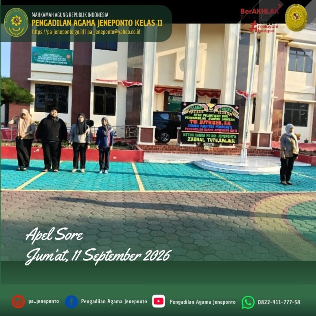 PA JENEPONTO LAKSANAKAN APEL SORE SEBAGAI PENUTUP AKTIVITAS KEDINASAN PEKAN INI