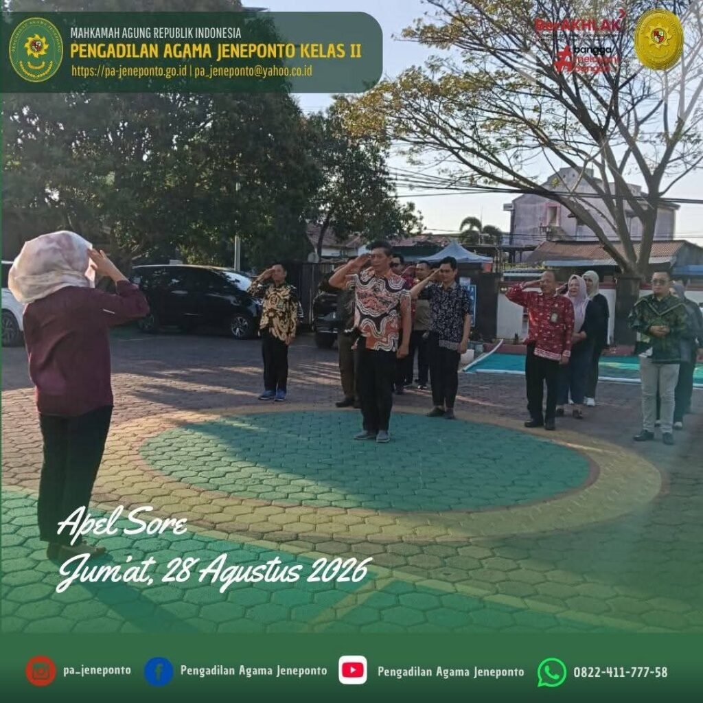 TUTUP PEKAN DENGAN SEMANGAT! PA JENEPONTO GELAR APEL SORE, PESAN AKHIR PEKAN BERSAMA KELUARGA