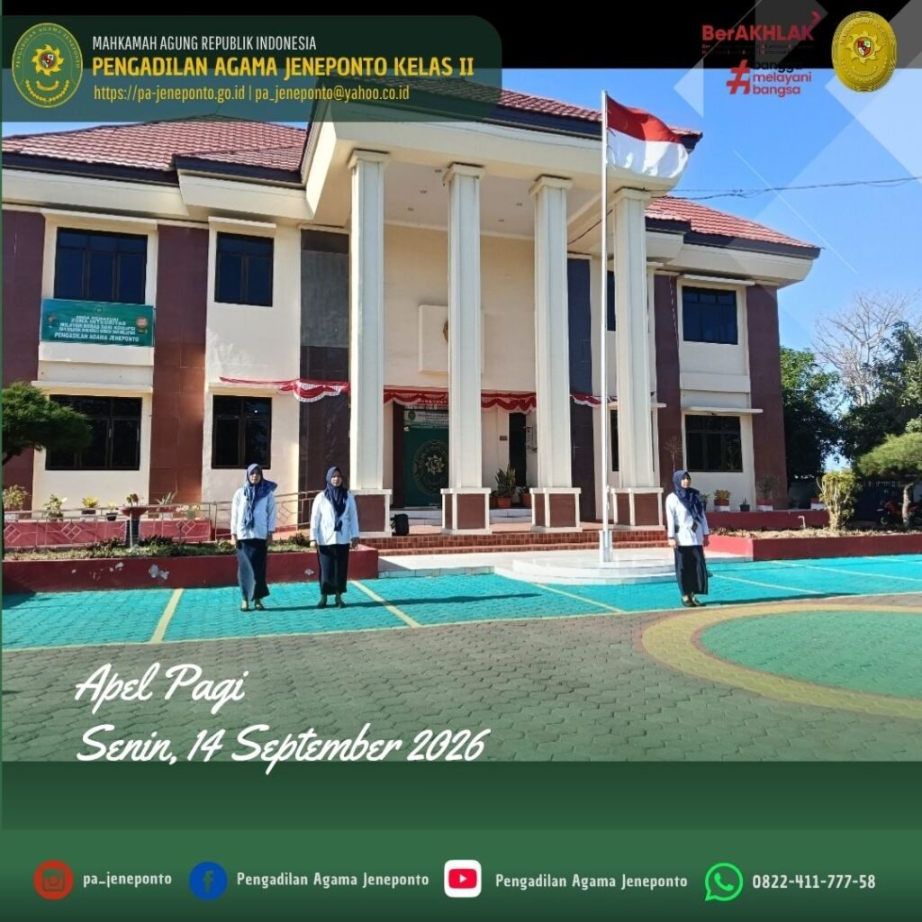 PA JENEPONTO LAKSANAKAN APEL PAGI, TEKANKAN INTEGRITAS DAN KEDISIPLINAN APARATUR