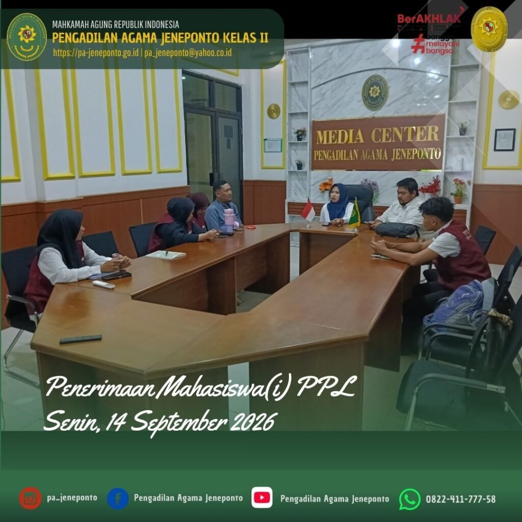 PA JENEPONTO TERIMA ENAM MAHASISWA PPL INSTITUT AGAMA ISLAM YAPNAS JENEPONTO
