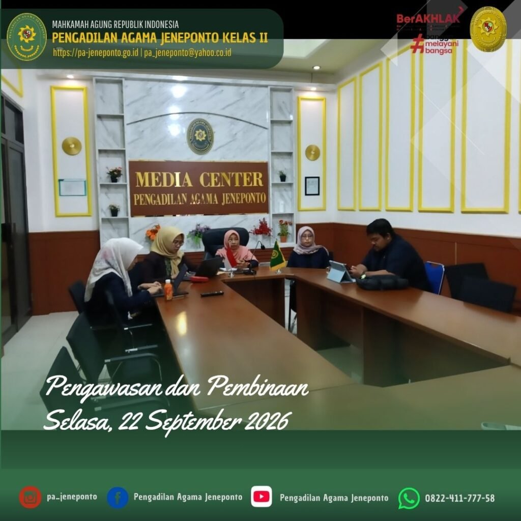 A JENEPONTO IKUTI PENGAWASAN DAN PEMBINAAN HAKIM AGUNG SECARA DARING