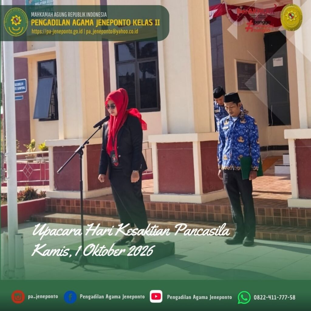 PA JENEPONTO GELAR UPACARA HARI KESAKTIAN PANCASILA, PERKUAT INTEGRITAS DAN SEMANGAT PENGABDIAN