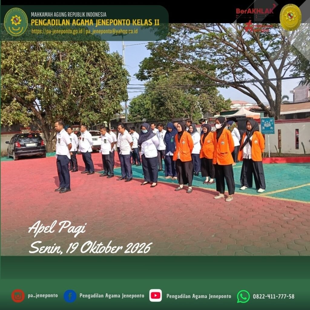 KETUA PA JENEPONTO PIMPIN APEL PAGI, EVALUASI DAN TINDAK LANJUT KINERJA SATUAN KERJA