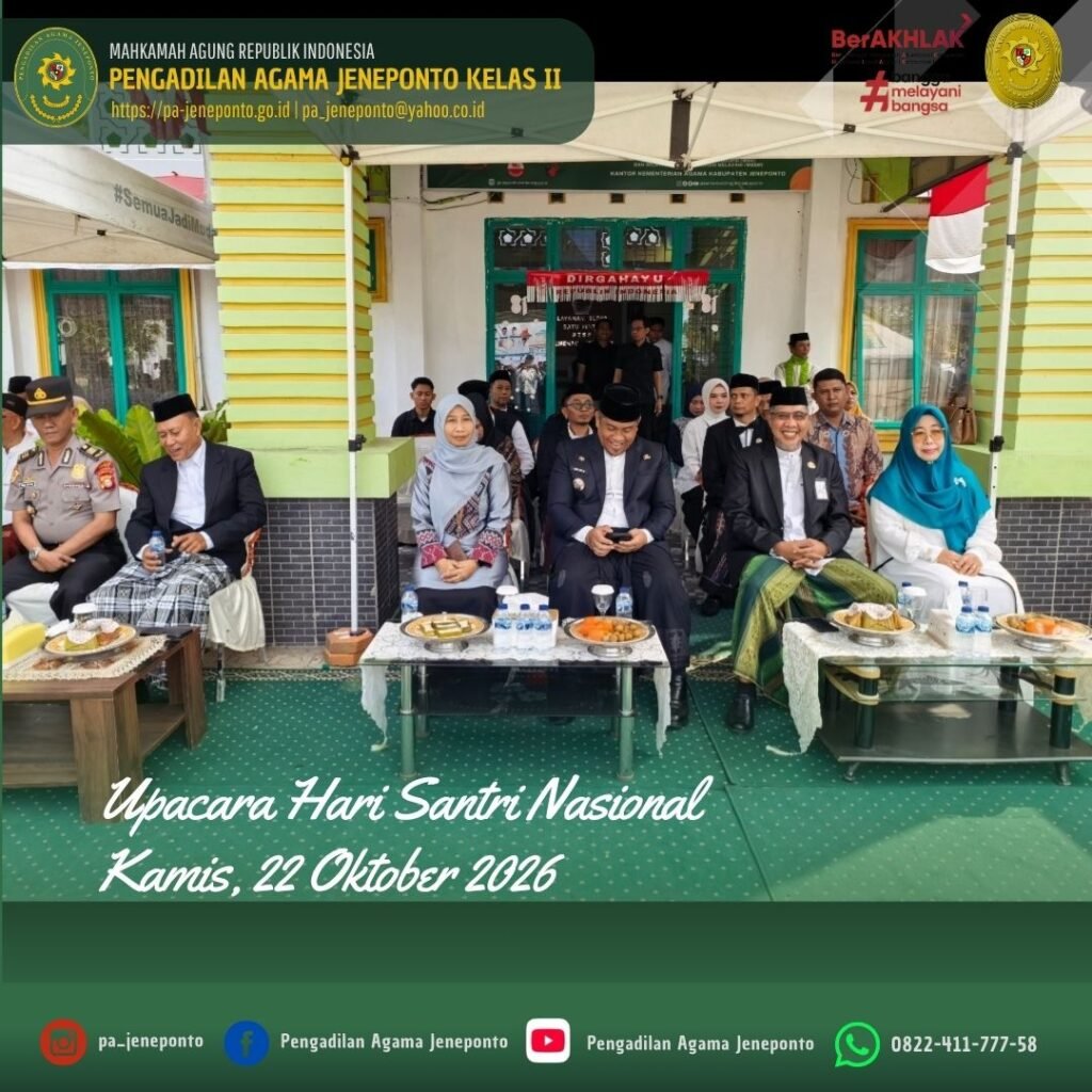 Ketua PA Jeneponto Hadiri Upacara Peringatan Hari Santri Nasional 2026 di Kantor Kemenag