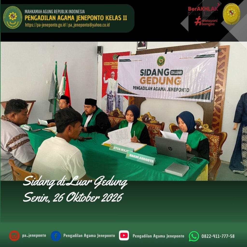 Komitmen Berkelanjutan, PA Jeneponto Kembali Gelar Sidang Keliling XV di KUA Bangkala